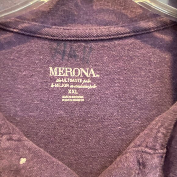 MERONA -- Purple Polo, Large Man, Collared, Button Down, Short Sleeve, XXL - Picture 8 of 8